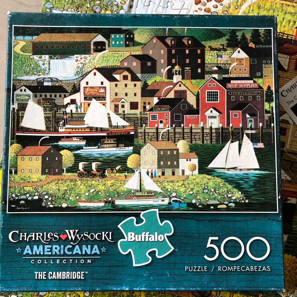 Charles Wysocki 500 piece puzzle “the cambridge” complete with poster Americana